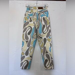 Vintage 80s Jeanjer Paisley Psychodelic Denim Jeans